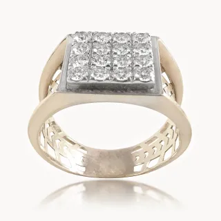 Kian Square Diamond Maze Ring For Him
