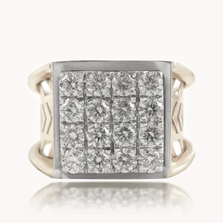 Kian Square Diamond Maze Ring For Him