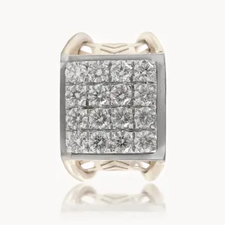 Kian Square Diamond Maze Ring For Him