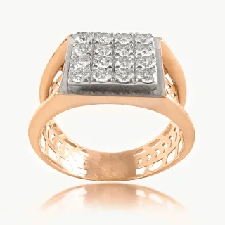 Kian Square Diamond Maze Ring For Him
