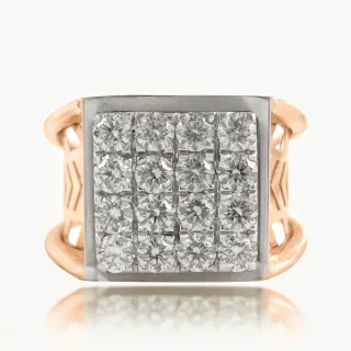 Kian Square Diamond Maze Ring For Him