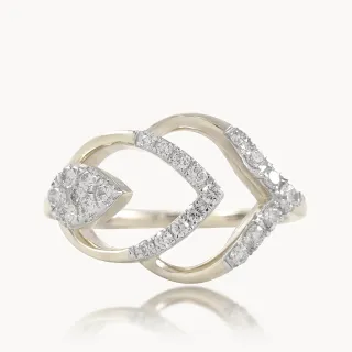 Leaflet Bond Diamond Cocktail Ring
