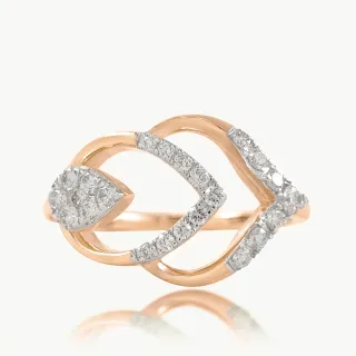 Leaflet Bond Diamond Cocktail Ring