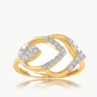 Leaflet Bond Diamond Cocktail Ring