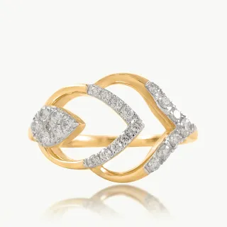 Leaflet Bond Diamond Cocktail Ring