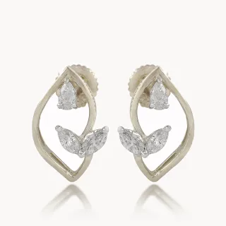 Leaflet Marquise Diamond Earrings