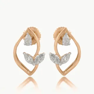 Leaflet Marquise Diamond Earrings