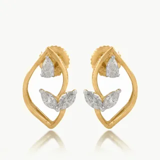 Leaflet Marquise Diamond Earrings