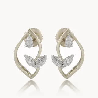 Leaflet Marquise Diamond Earrings