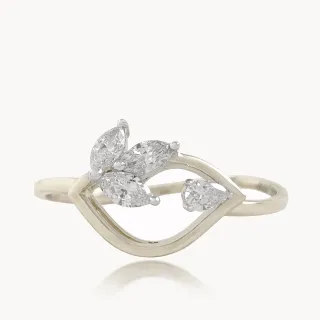 Leaflet Marquise Diamond Ring
