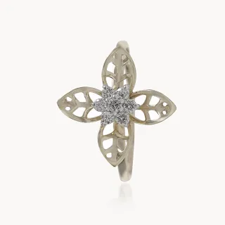 Leaves and Flower Diamond Ring