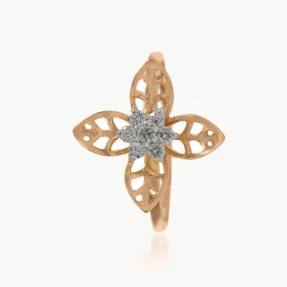Leaves and Flower Diamond Ring