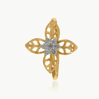 Leaves and Flower Diamond Ring