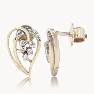 Leilani Petals In Heart Diamond Earrings
