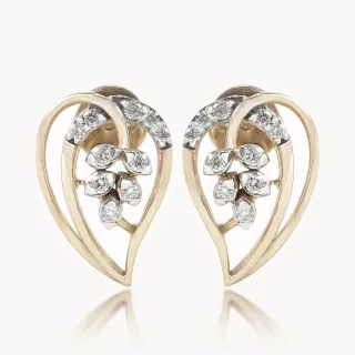 Leilani Petals In Heart Diamond Earrings