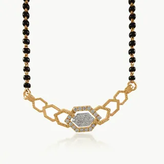 Linear Hexes Diamond Mangalsutra with Chain