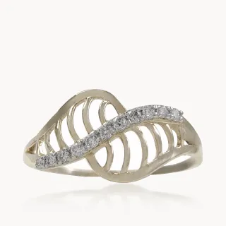 Linear Intersecting Diamond Dainty Ring