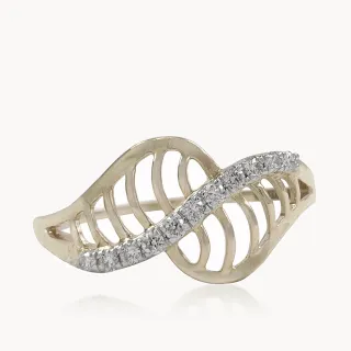 Linear Intersecting Diamond Dainty Ring