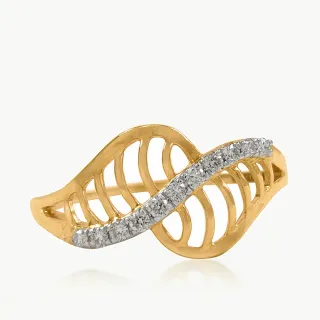 Linear Intersecting Diamond Dainty Ring