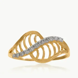 Linear Intersecting Diamond Dainty Ring