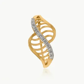 Linear Intersecting Diamond Dainty Ring