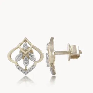 Lotus Crest Diamond Earrings