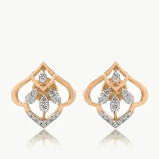 Lotus Crest Diamond Earrings
