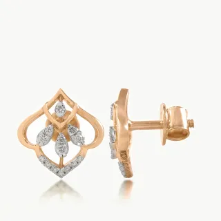 Lotus Crest Diamond Earrings