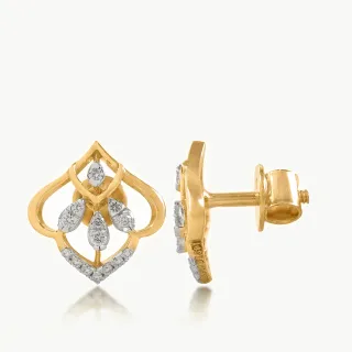 Lotus Crest Diamond Earrings