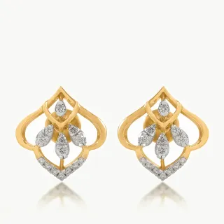 Lotus Crest Diamond Earrings