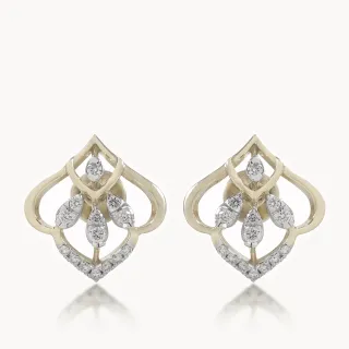 Lotus Crest Diamond Earrings
