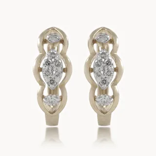 Madhira Round Diamond Bali Earrings