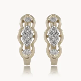 Madhira Round Diamond Bali Earrings