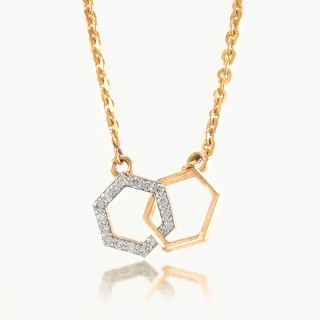 Milan Dual Hexagon Diamond Mini Necklace
