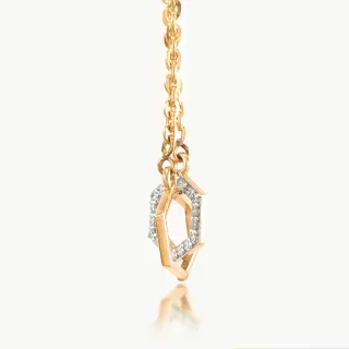 Milan Dual Hexagon Diamond Mini Necklace
