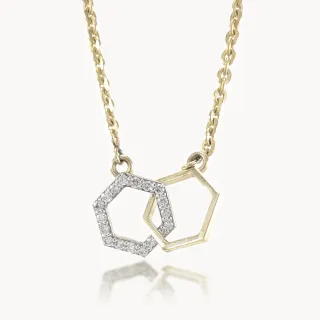 Milan Dual Hexagon Diamond Mini Necklace