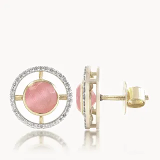 Olivia Pink Stone Diamond Earring