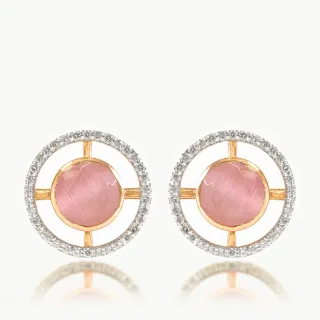 Olivia Pink Stone Diamond Earring