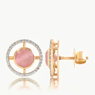 Olivia Pink Stone Diamond Earring