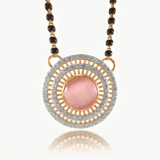 Olivia Pink Stone Diamond Mangalsutra