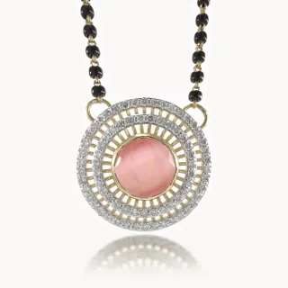 Olivia Pink Stone Diamond Mangalsutra