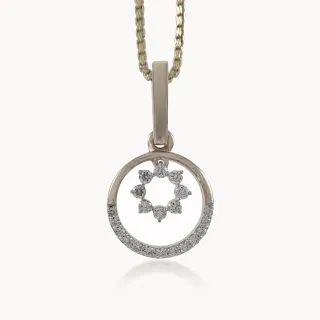 Orbital Diamond Flower Pendant