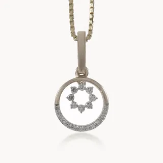 Orbital Diamond Flower Pendant