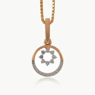 Orbital Diamond Flower Pendant