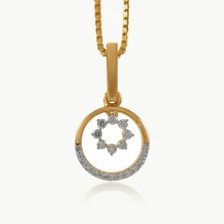 Orbital Diamond Flower Pendant