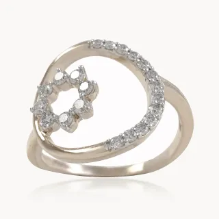 Orbital Diamond Flower Ring