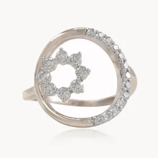 Orbital Diamond Flower Ring