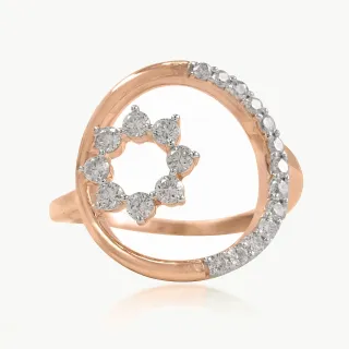 Orbital Diamond Flower Ring