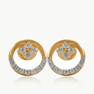 Orbital Diamond Flower Studs
