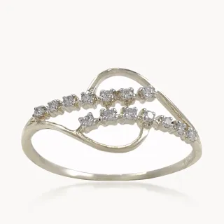 Parallel Locked Diamond Line Dainty Ring